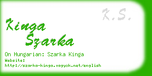 kinga szarka business card